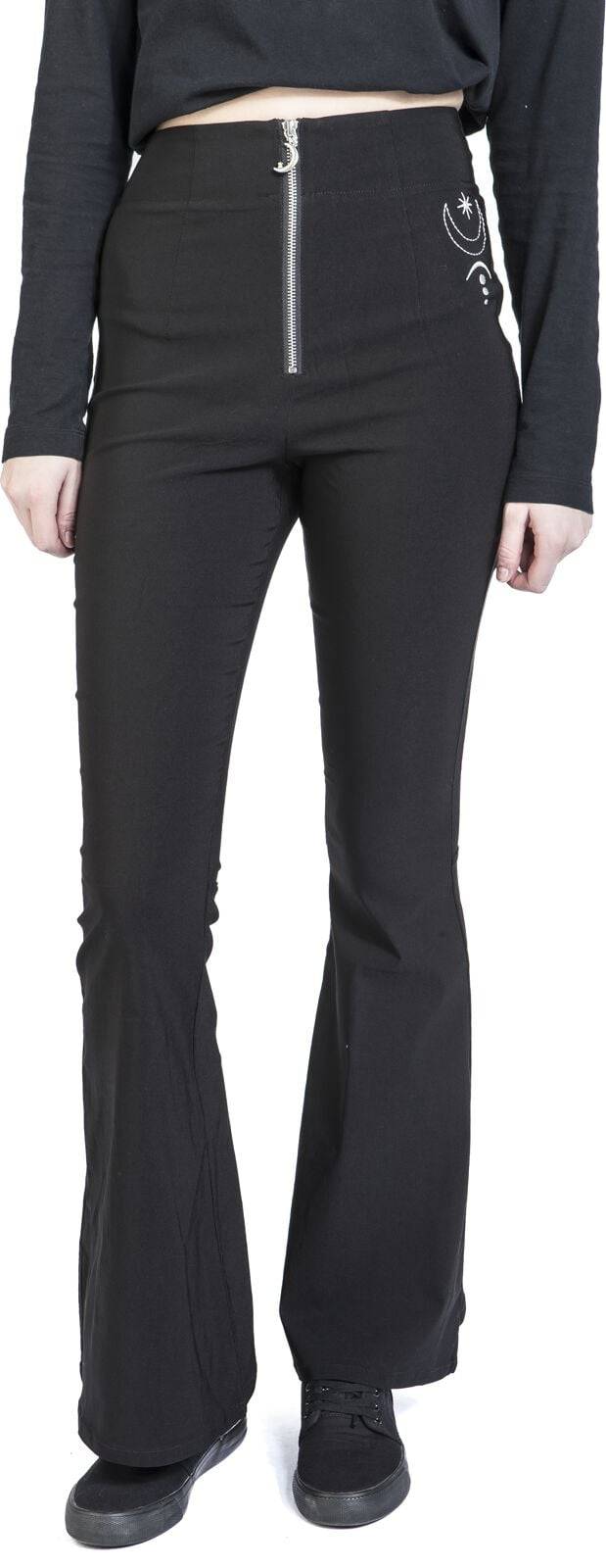 EMP "Eclipse Trousers" Stoffhose Schwarz Von Hell Bunny