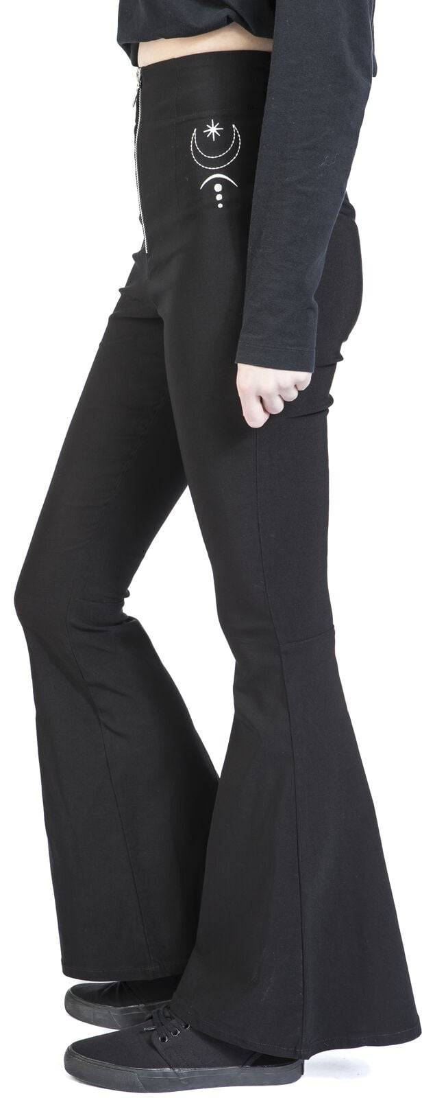 EMP "Eclipse Trousers" Stoffhose Schwarz Von Hell Bunny
