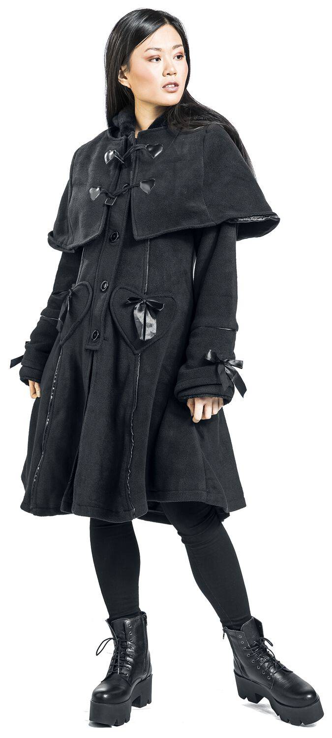 EMP "Edelmina Coat" Mantel Schwarz Von Poizen Industries