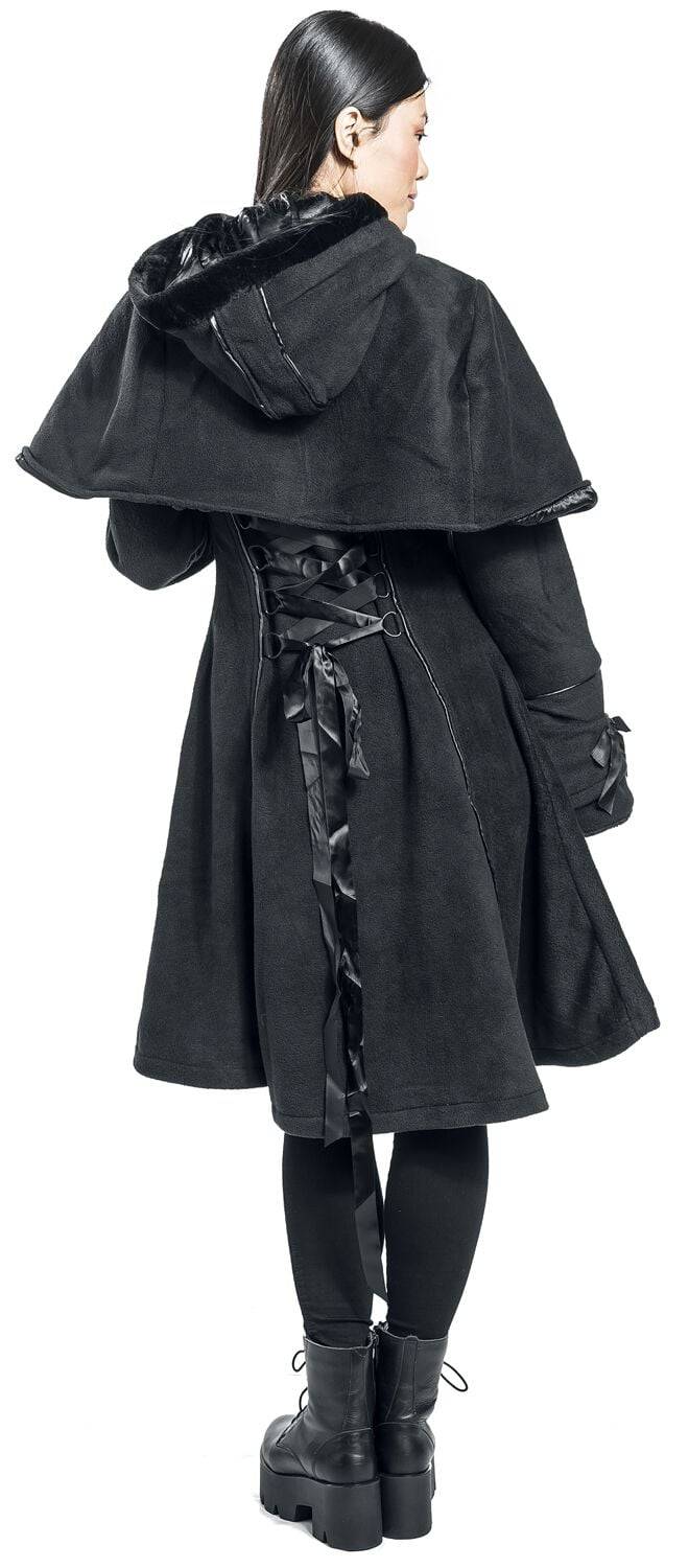 EMP "Edelmina Coat" Mantel Schwarz Von Poizen Industries
