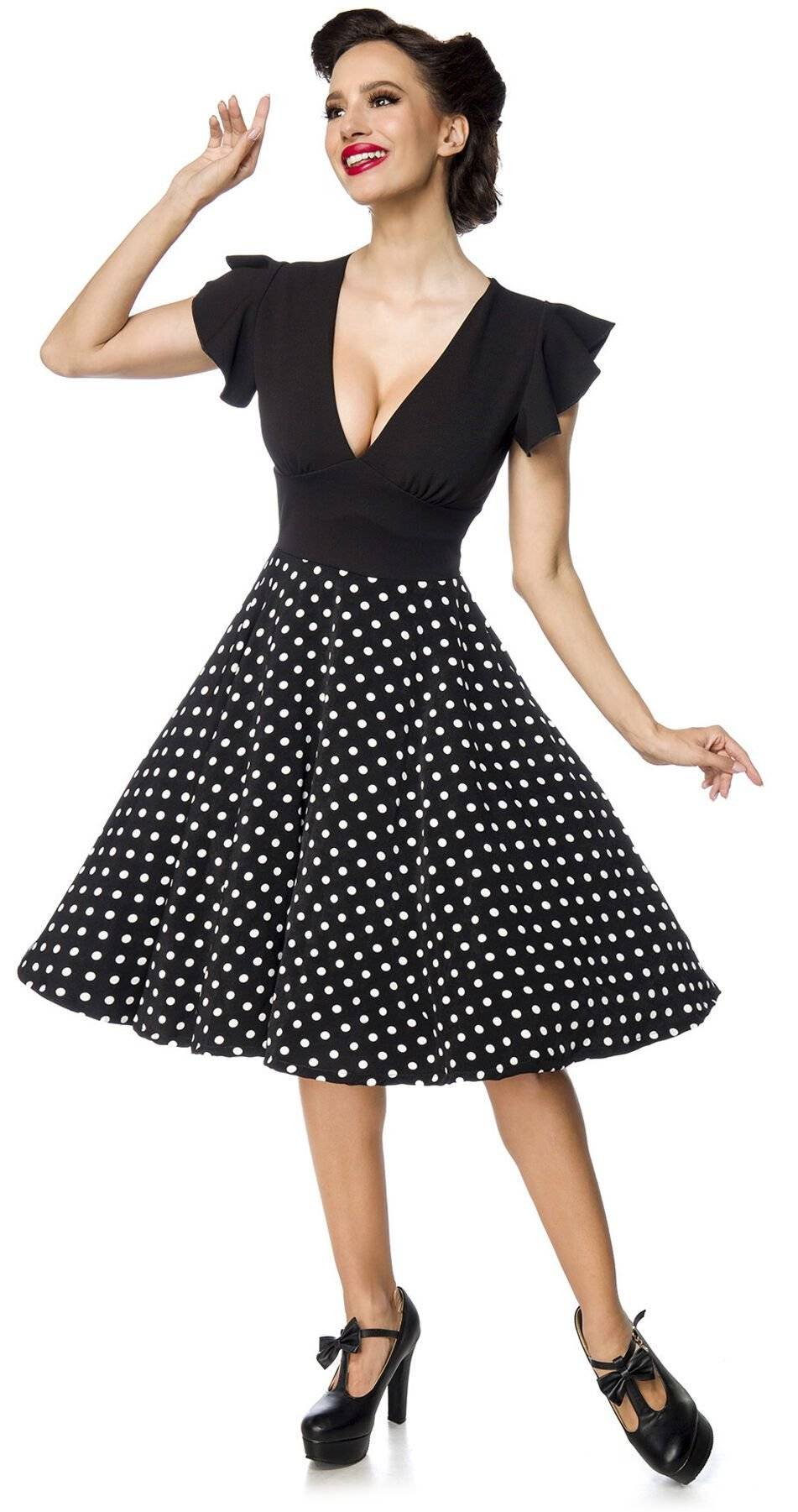 EMP "Elegantes Retrokleid" Mittellanges Kleid schwarz/weiß von Belsira