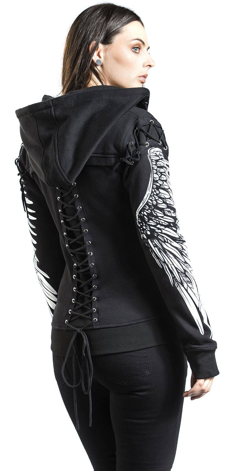 EMP "Elora Hood" Kapuzenjacke Schwarz Von Poizen Industries