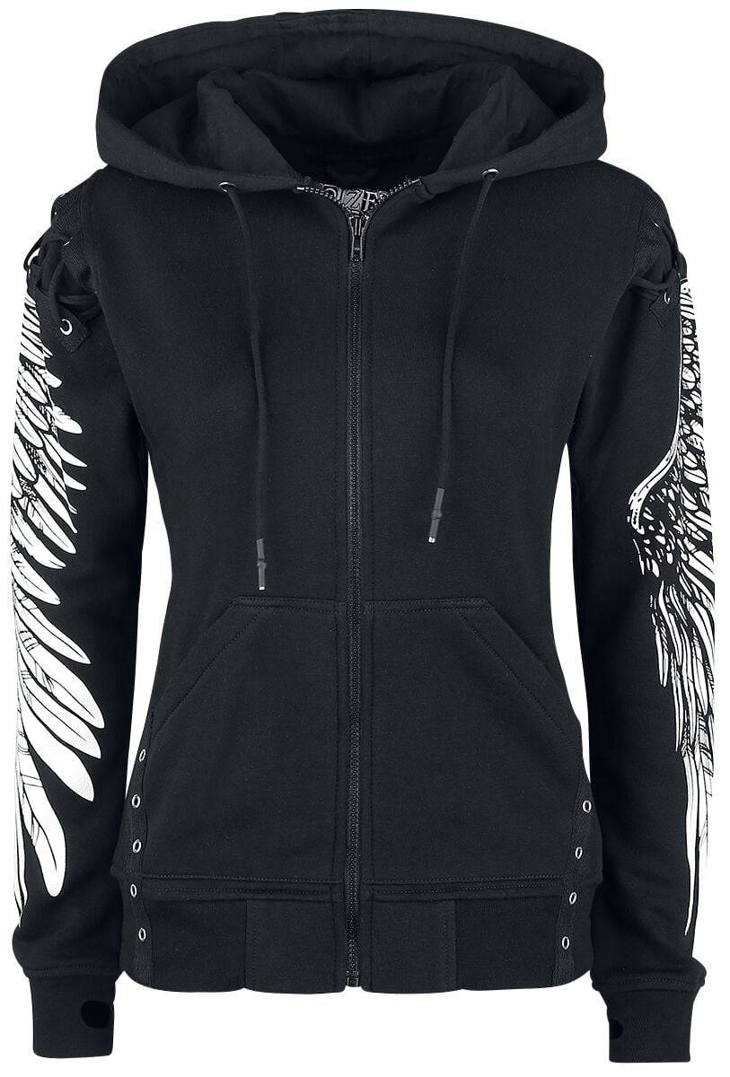 EMP "Elora Hood" Kapuzenjacke schwarz von Poizen Industries