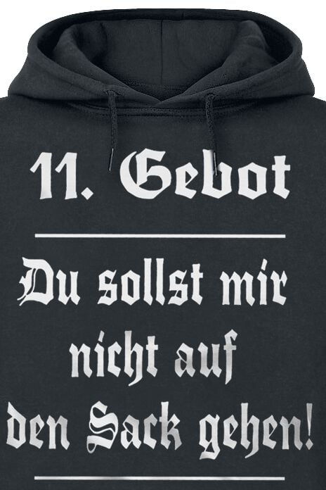 EMP "11. Gebot" Kapuzenpullover Schwarz Von Sprüche