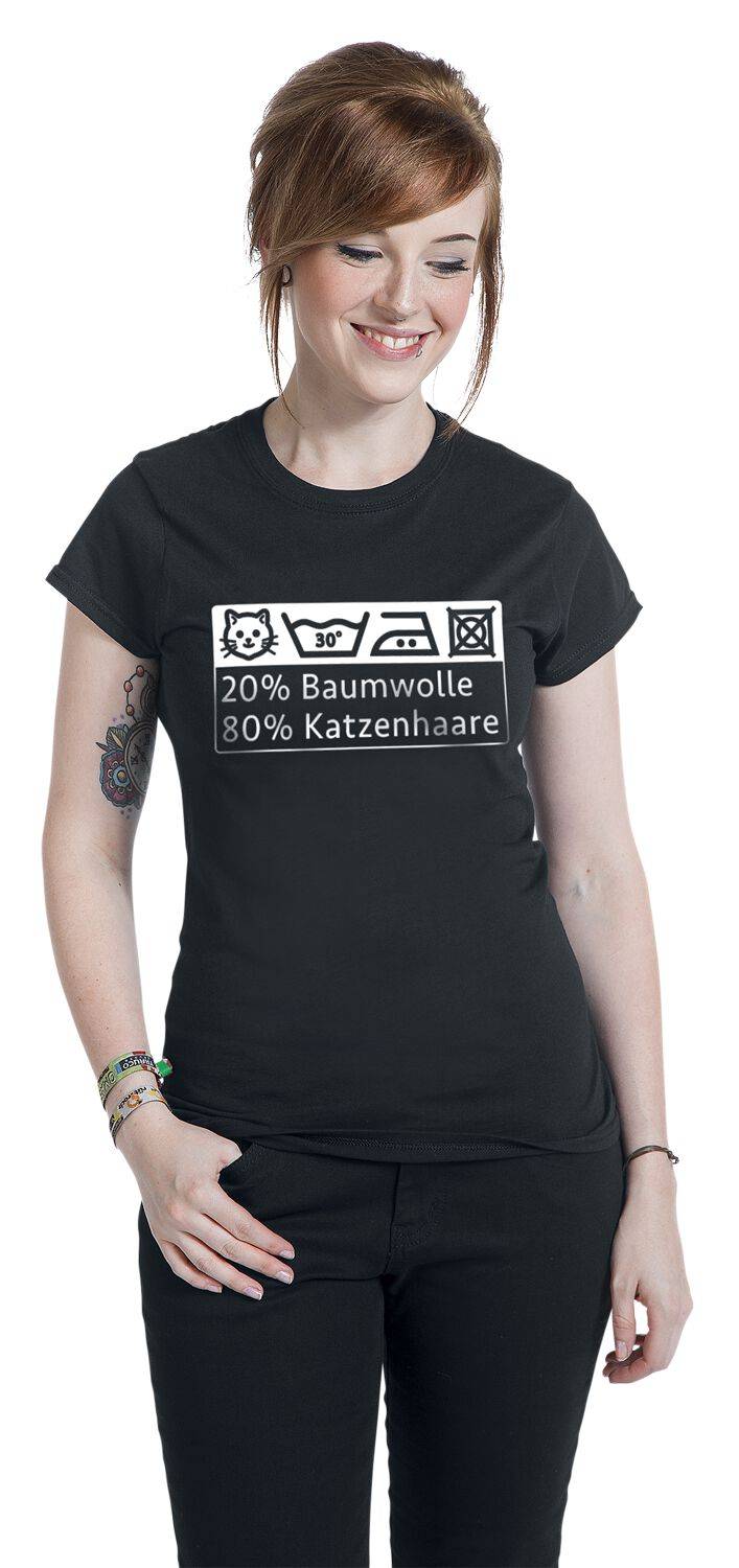 EMP "80% Katzenhaare" T-Shirt Schwarz Von Tierisch