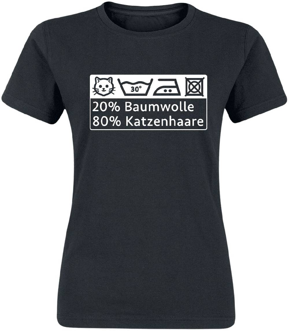 EMP "80% Katzenhaare" T-Shirt schwarz von Tierisch