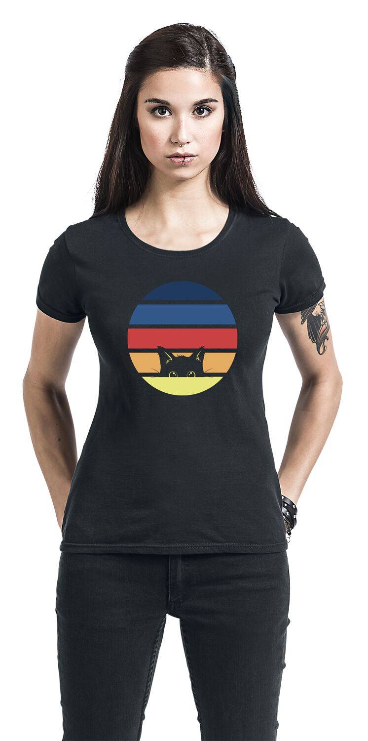 EMP "80's Cat" T-Shirt Schwarz Von Tierisch