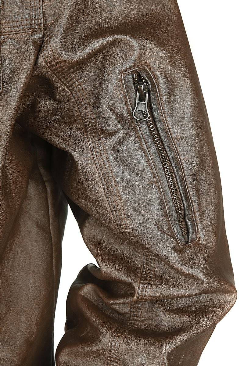EMP "Aaron" Kunstlederjacke Braun Von Indicode