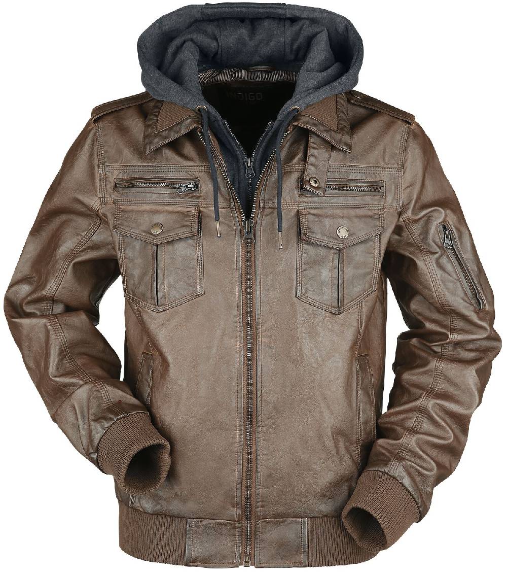 EMP "Aaron" Kunstlederjacke braun von Indicode