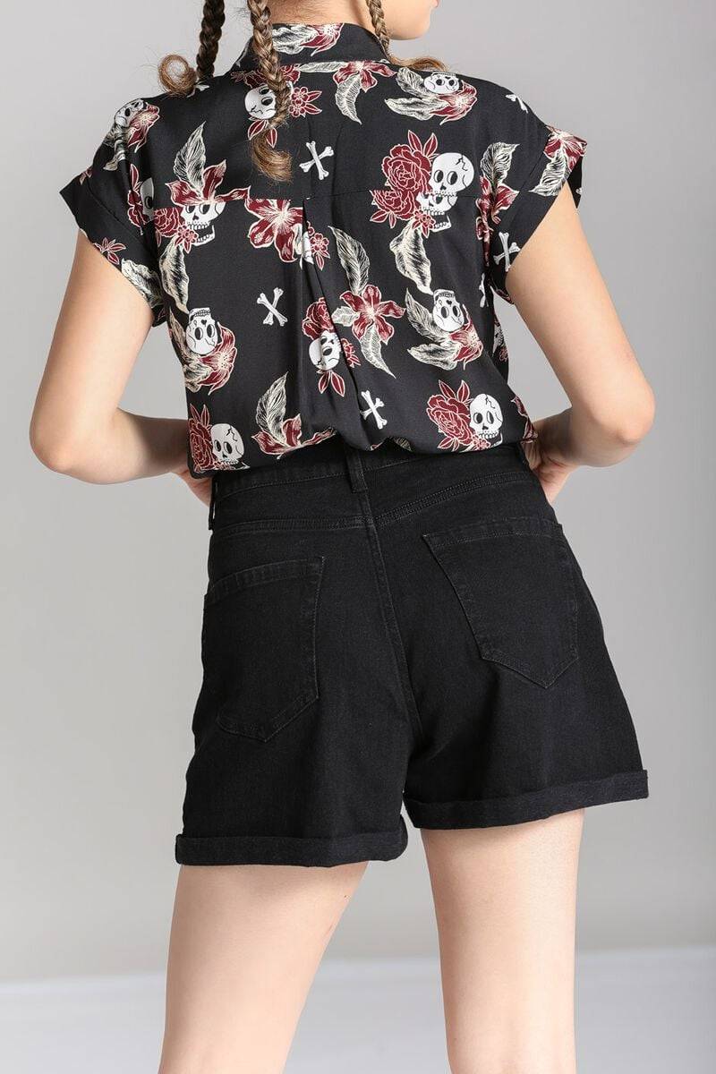 EMP "Ariana Shorts" Short Schwarz Von Hell Bunny