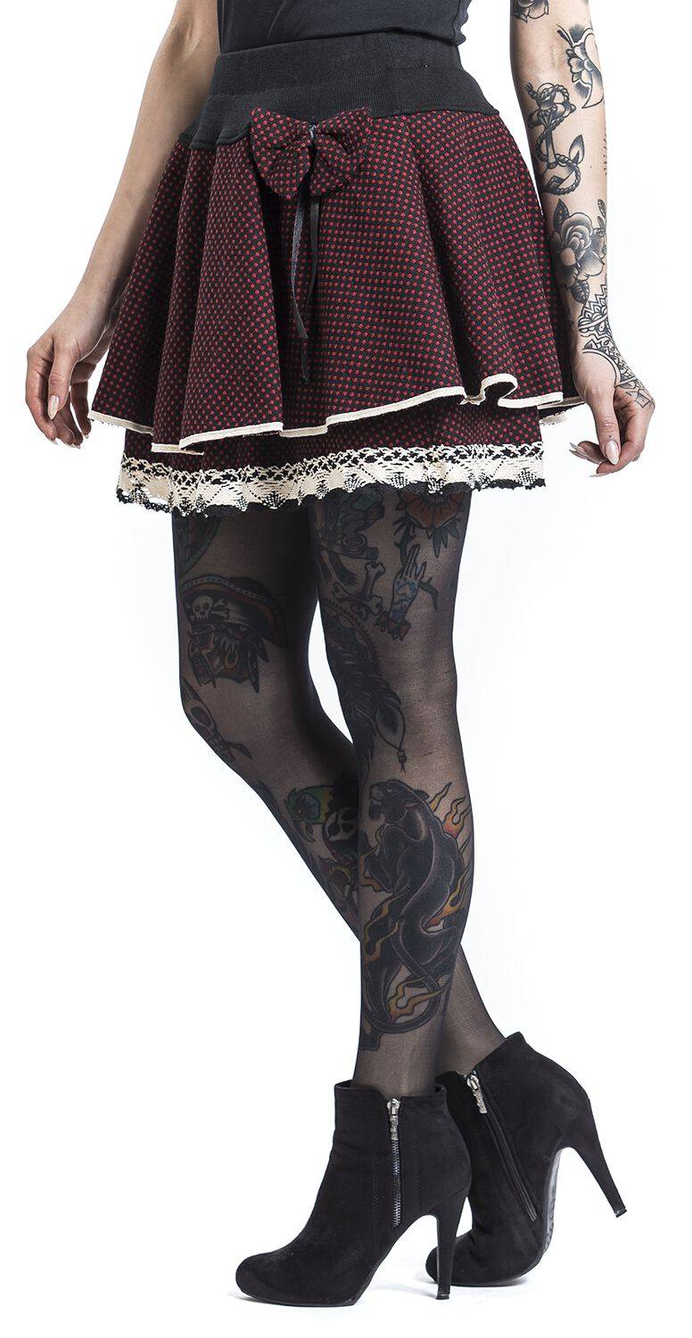 EMP "Aya Bow" Kurzer Rock Schwarz/rot Von Innocent