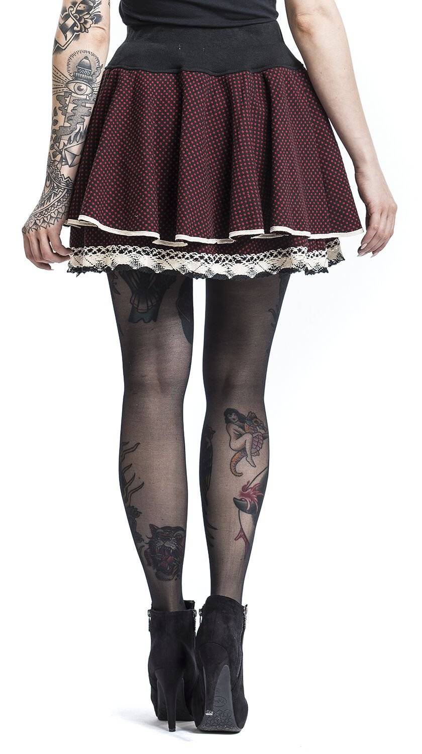 EMP "Aya Bow" Kurzer Rock Schwarz/rot Von Innocent