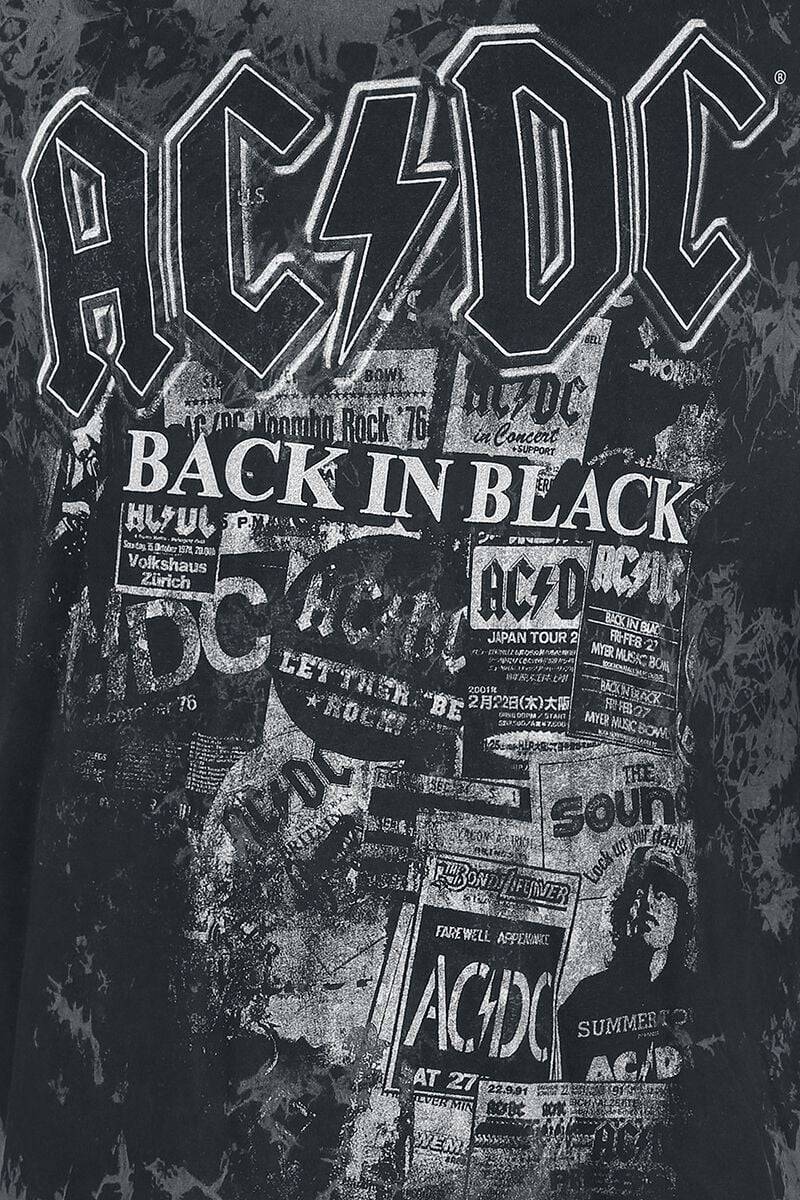 EMP "Back In Black" T-Shirt Grau/schwarz Von AC/DC