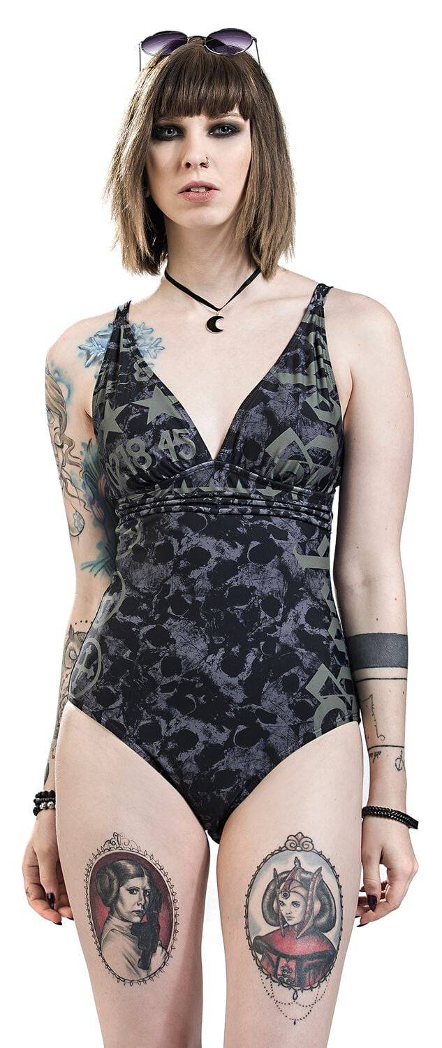 EMP Badeanzug Schwarz Von Rock Rebel By EMP