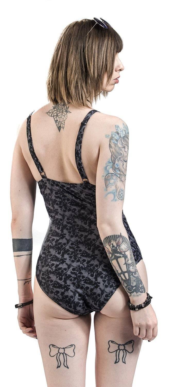 EMP Badeanzug Schwarz Von Rock Rebel By EMP