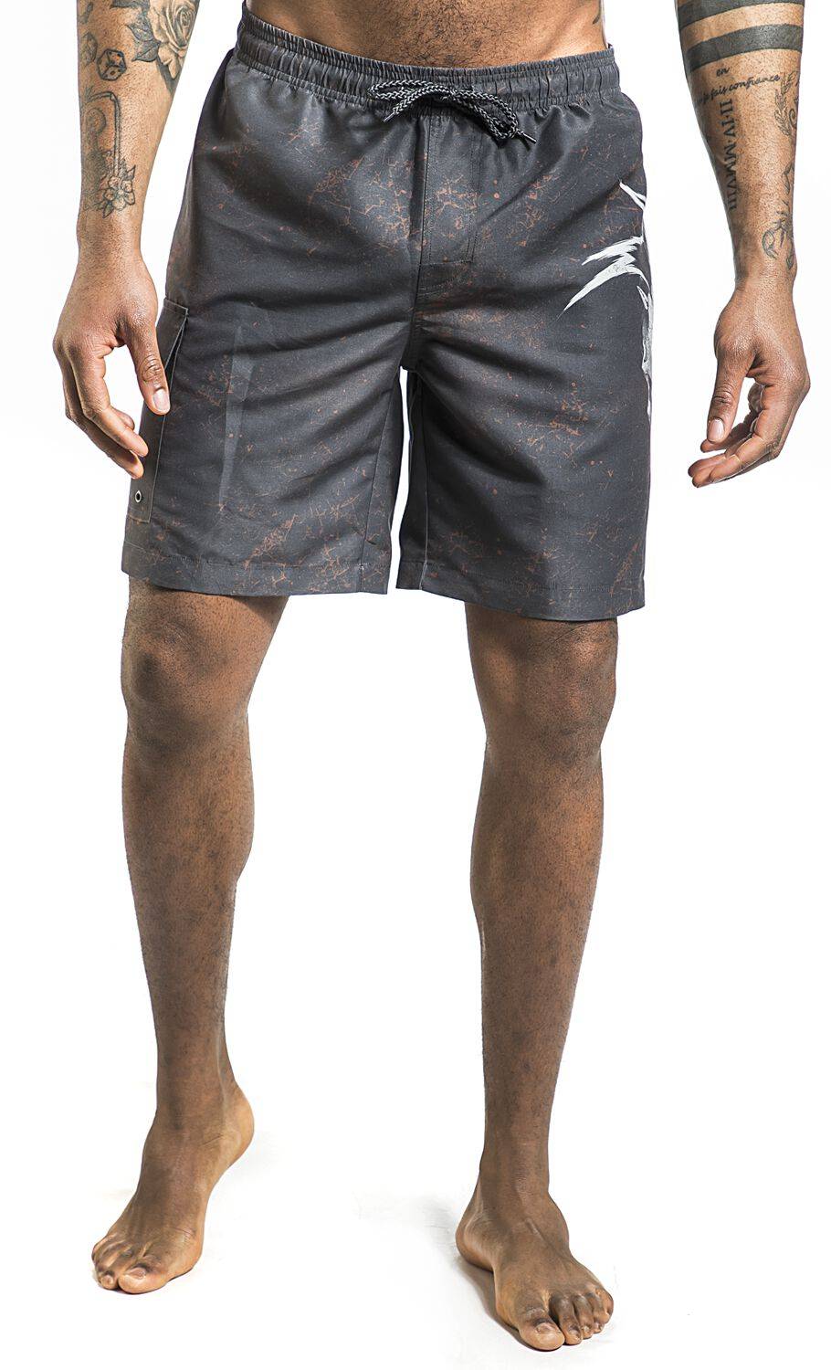 EMP Badeshort Dunkelgrau Von Rock Rebel By EMP