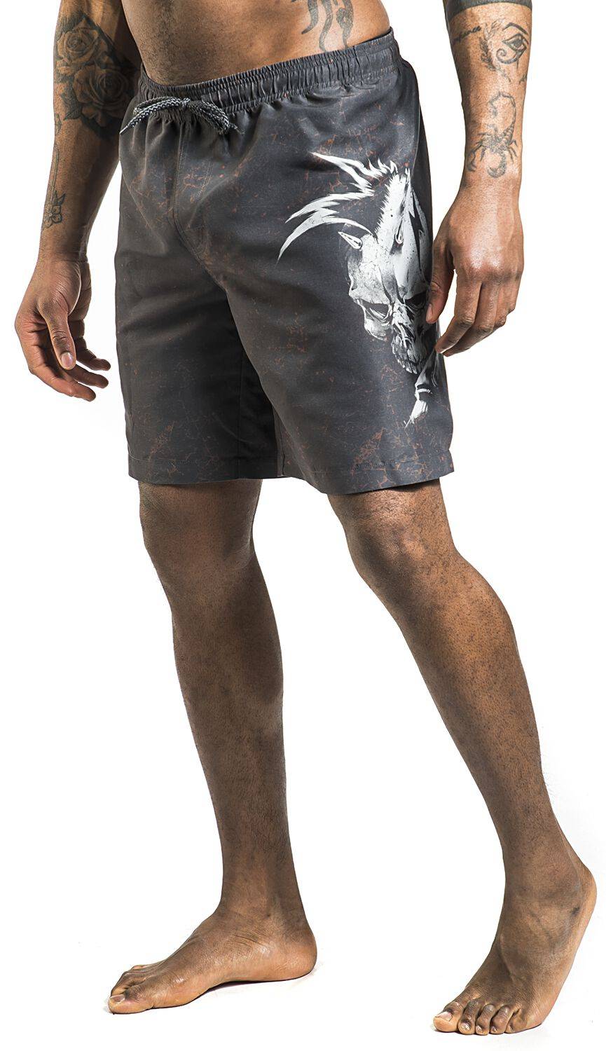 EMP Badeshort Dunkelgrau Von Rock Rebel By EMP