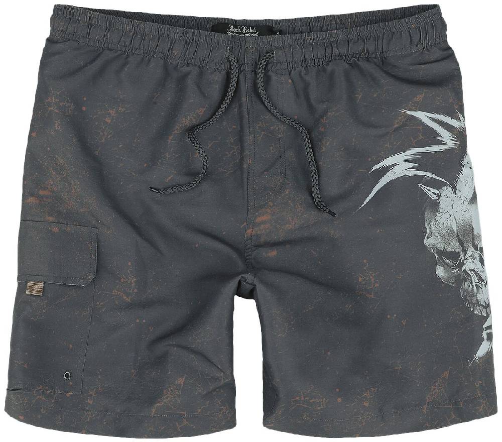 EMP Badeshort dunkelgrau von Rock Rebel by EMP