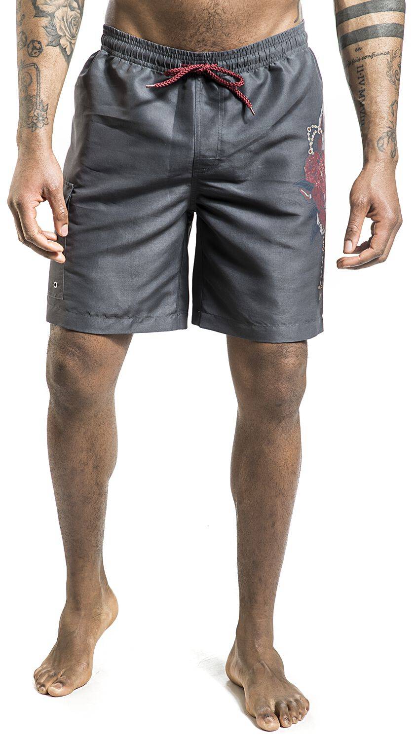 EMP Badeshort Dunkelgrau Von Rock Rebel By EMP