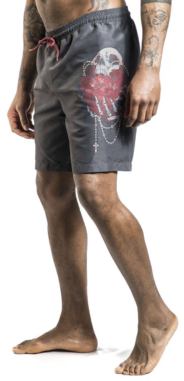EMP Badeshort Dunkelgrau Von Rock Rebel By EMP