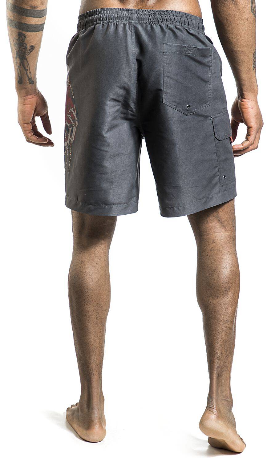 EMP Badeshort Dunkelgrau Von Rock Rebel By EMP