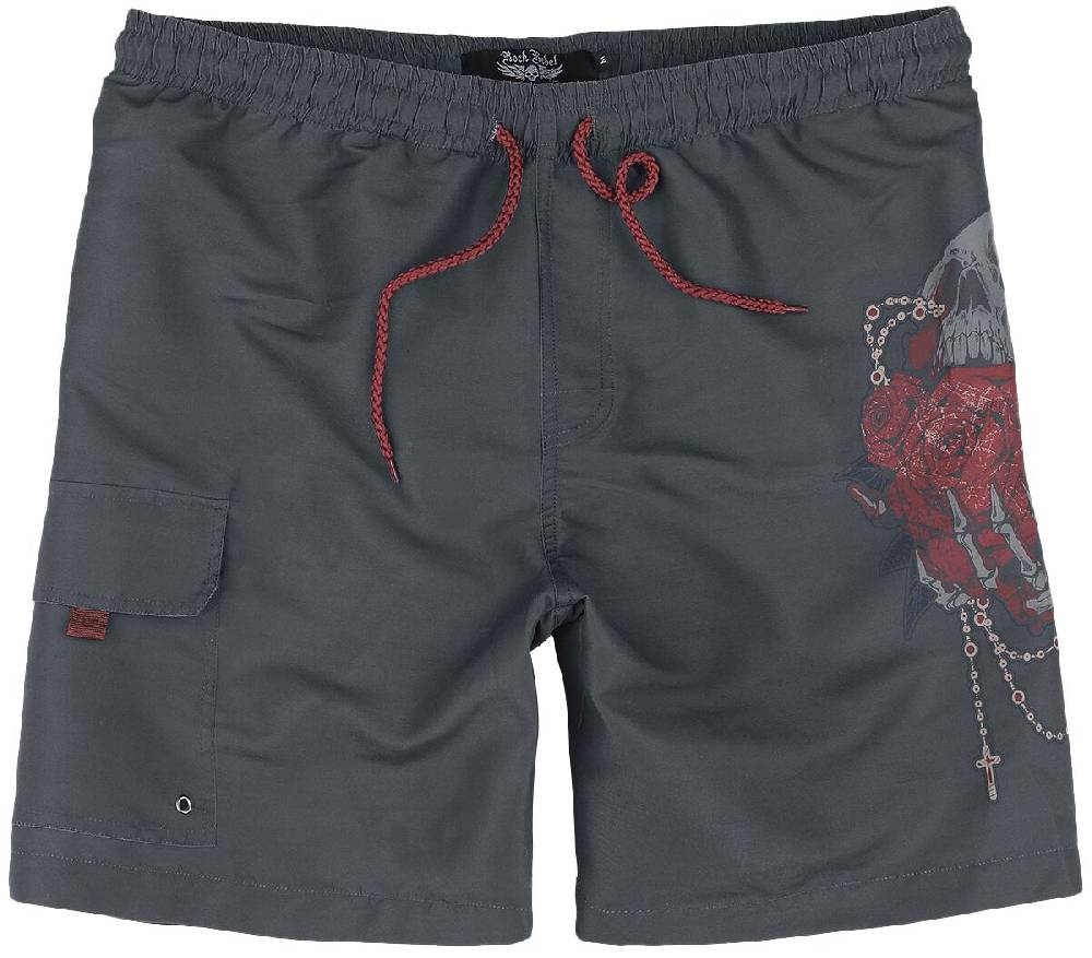 EMP Badeshort dunkelgrau von Rock Rebel by EMP