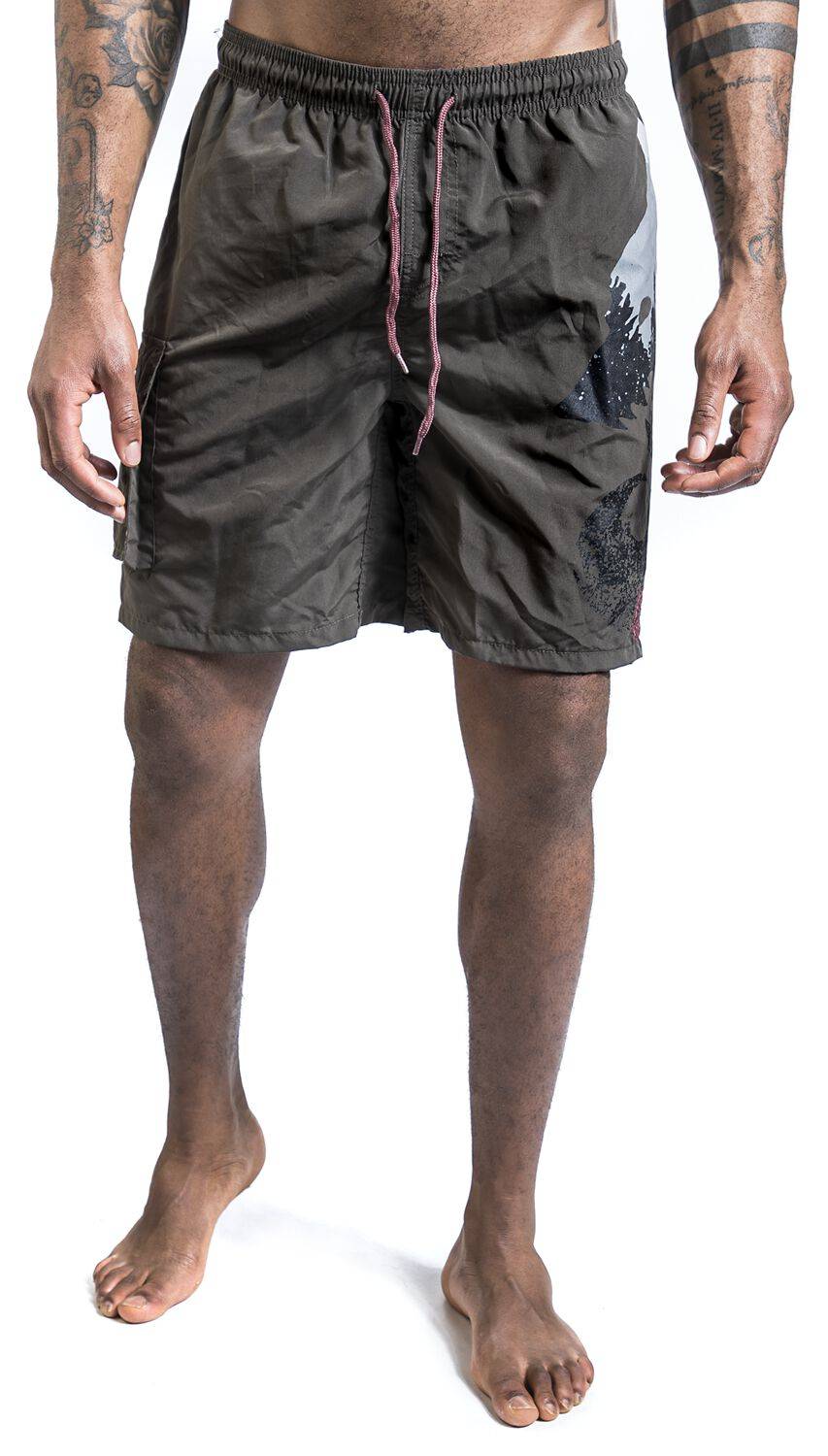 EMP Badeshort Grau Von Black Premium By EMP