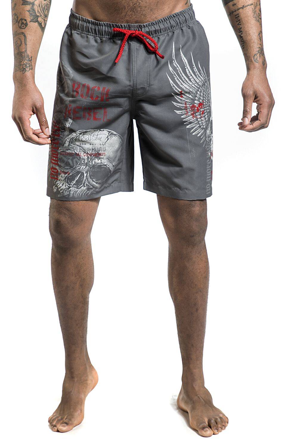 EMP Badeshort Grau Von Rock Rebel By EMP
