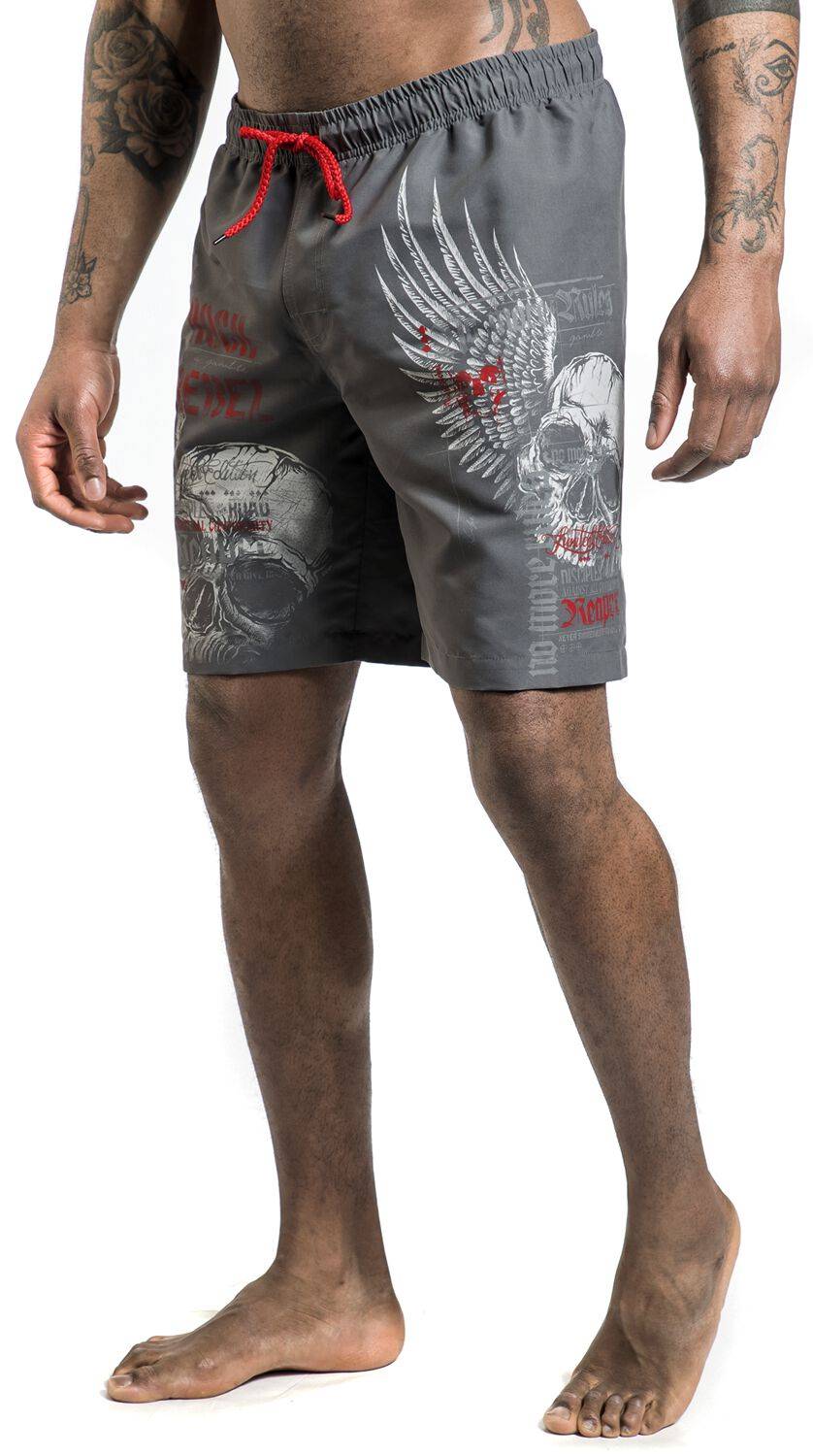 EMP Badeshort Grau Von Rock Rebel By EMP