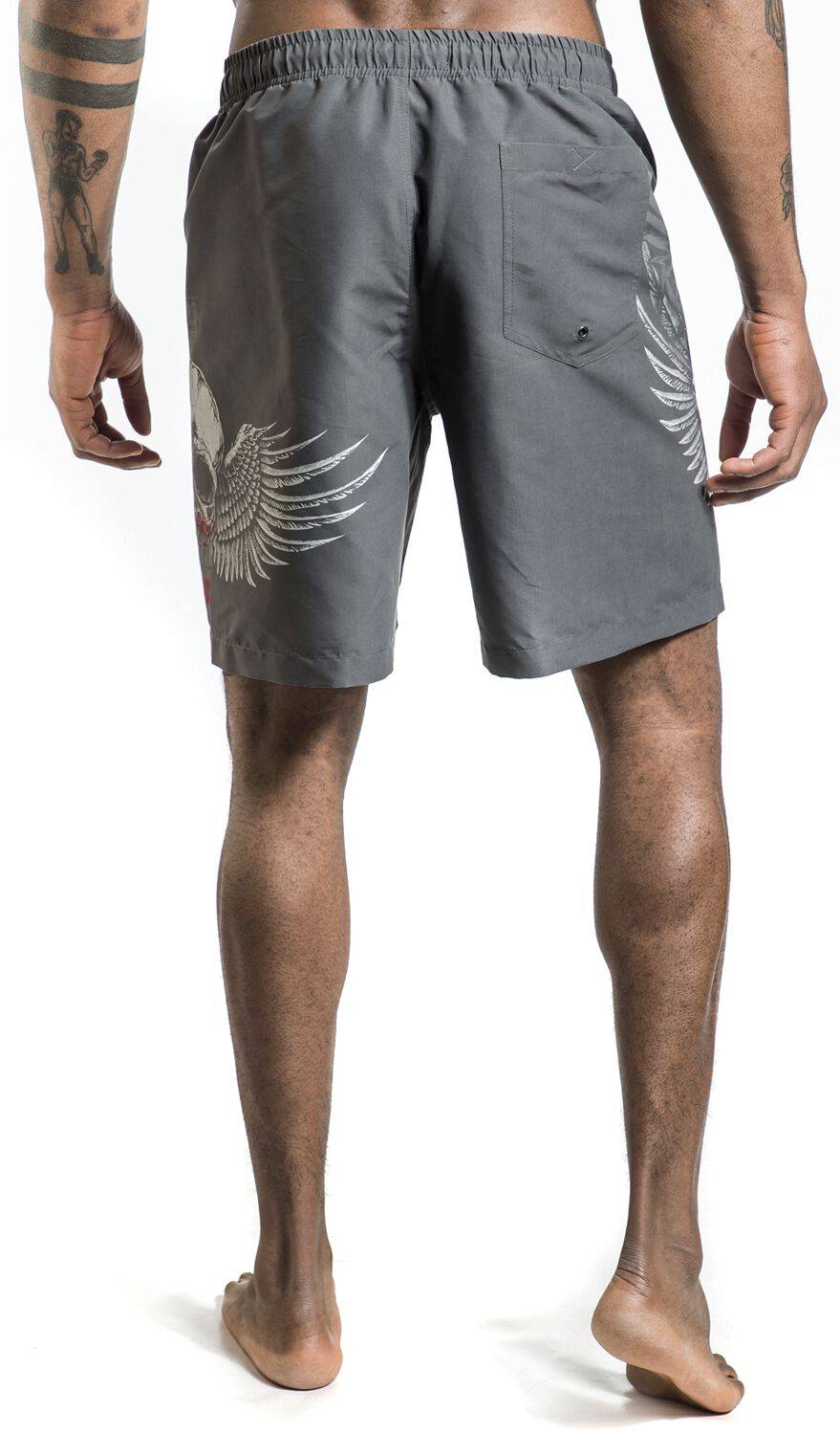 EMP Badeshort Grau Von Rock Rebel By EMP