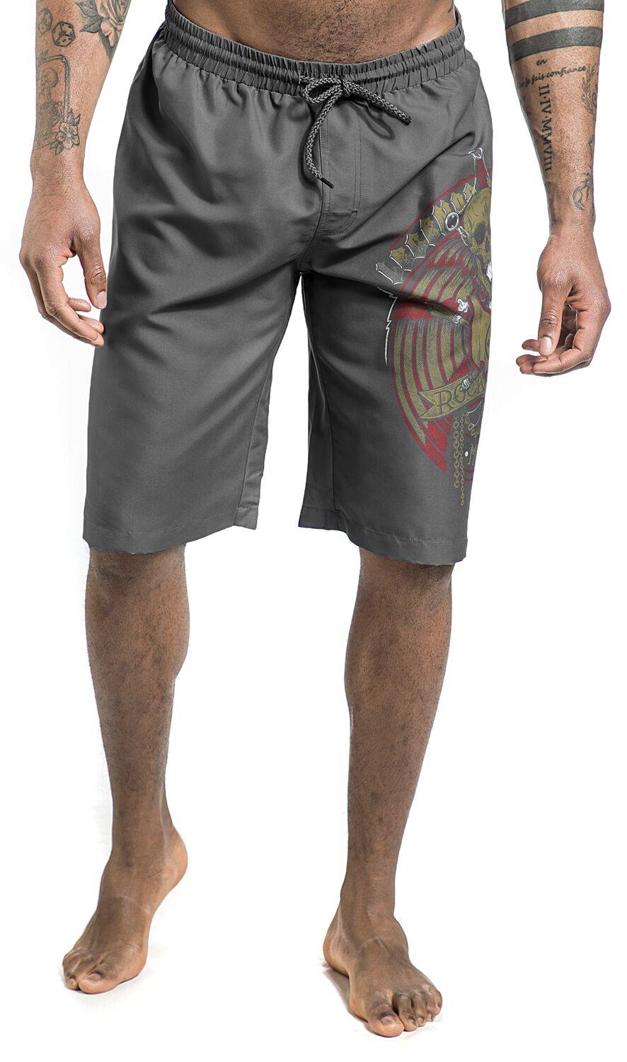 EMP Badeshort Grau Von Rock Rebel By EMP