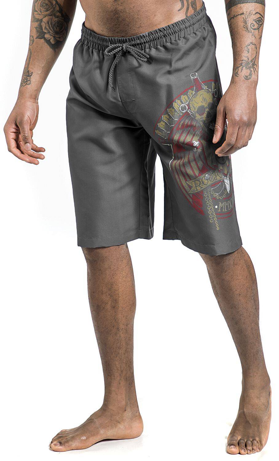 EMP Badeshort Grau Von Rock Rebel By EMP