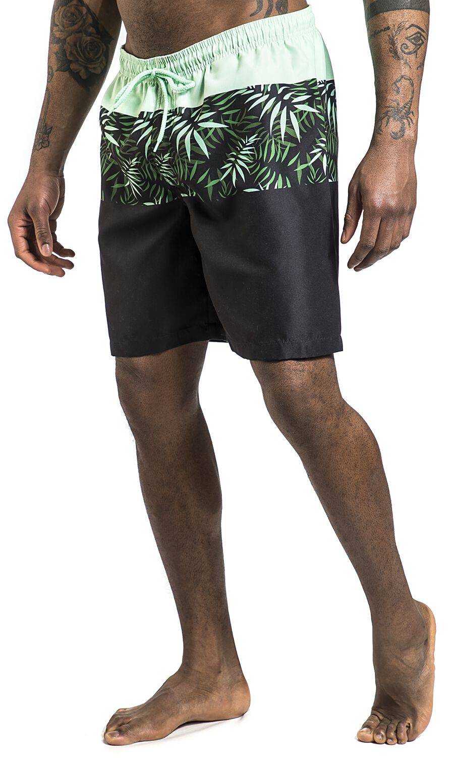 EMP Badeshort Schwarz/grün Von RED By EMP