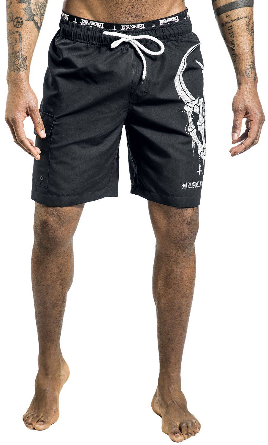 EMP Badeshort Schwarz Von Gothicana By EMP