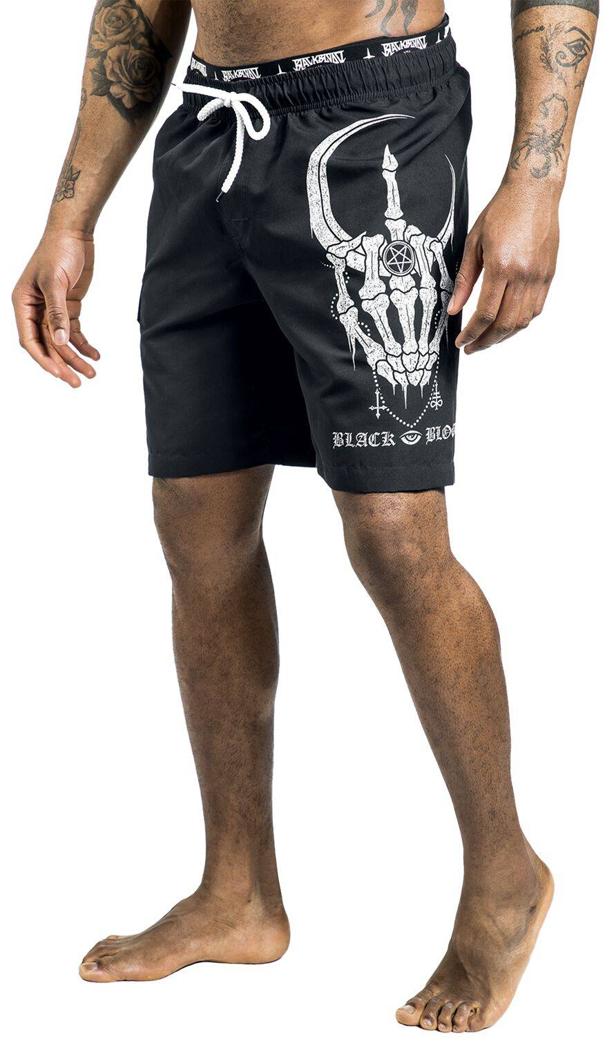 EMP Badeshort Schwarz Von Gothicana By EMP