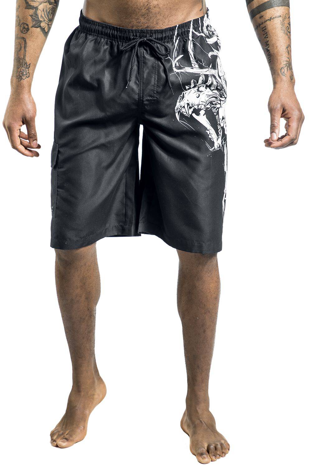 EMP Badeshort Schwarz Von Gothicana By EMP