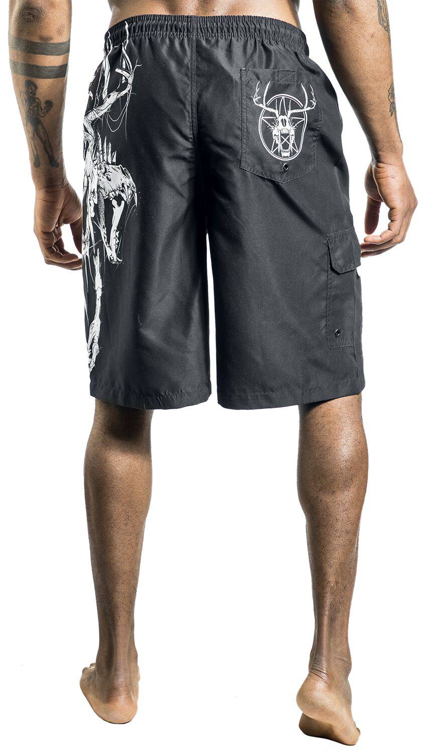 EMP Badeshort Schwarz Von Gothicana By EMP