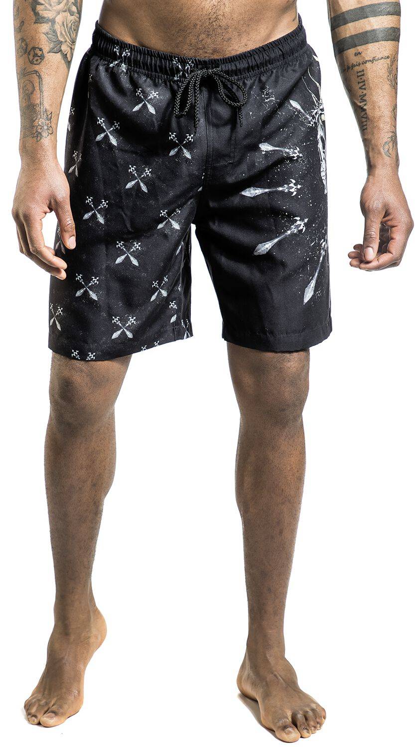 EMP Badeshort Schwarz Von Rock Rebel By EMP