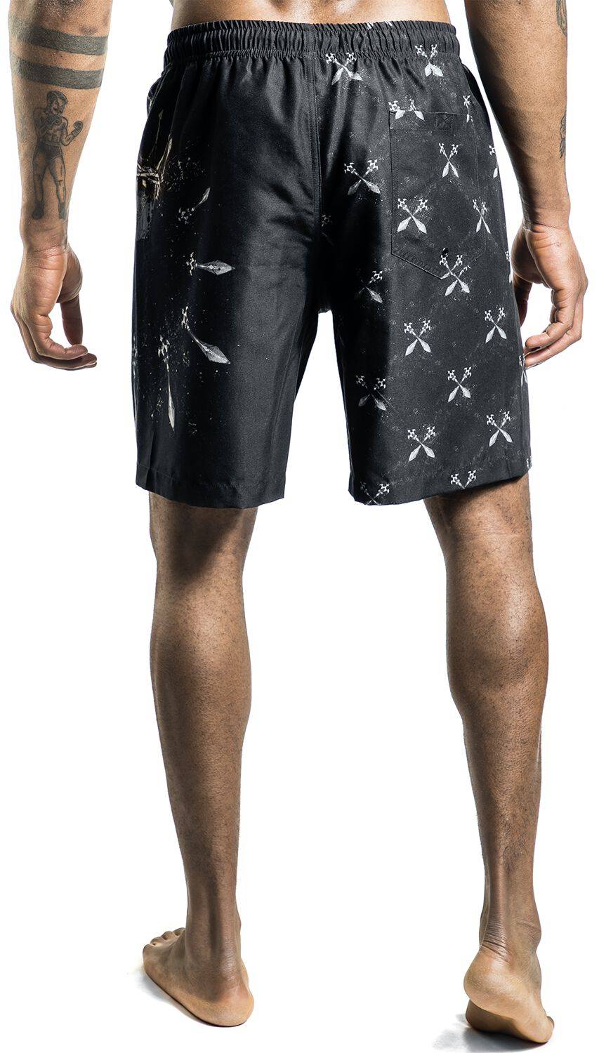 EMP Badeshort Schwarz Von Rock Rebel By EMP