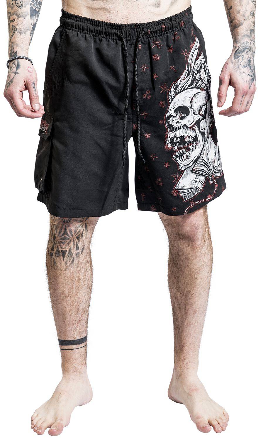 EMP Badeshort Schwarz Von Rock Rebel By EMP