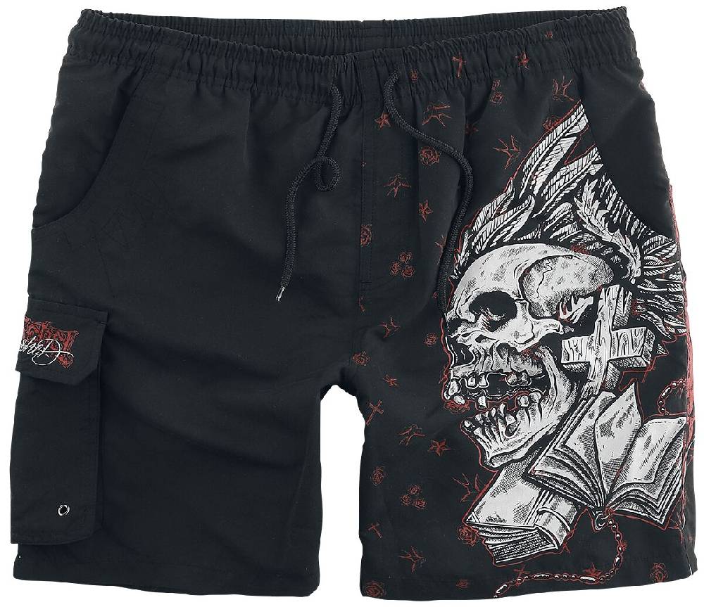 EMP Badeshort schwarz von Rock Rebel by EMP