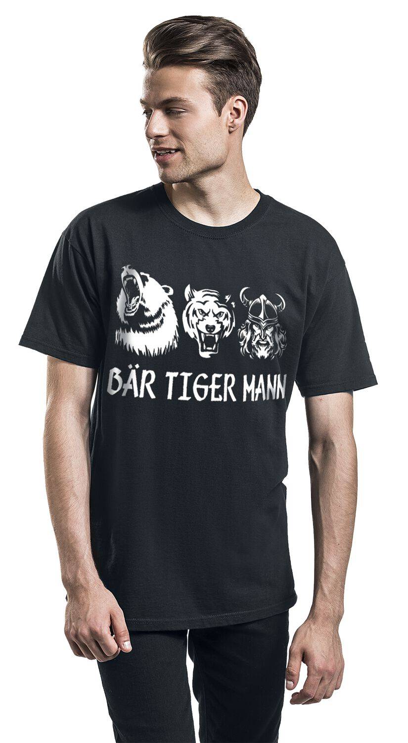 EMP "Bär Tiger Mann" T-Shirt Schwarz Von Tierisch