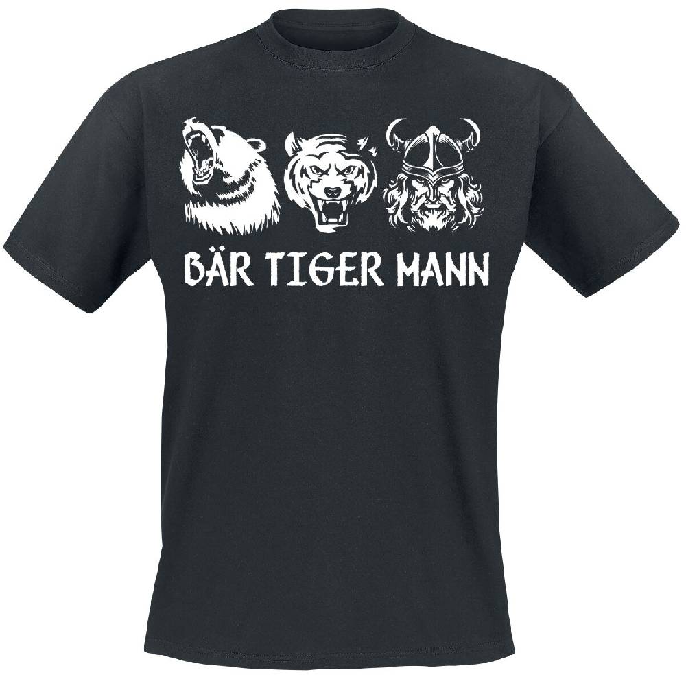 EMP "Bär Tiger Mann" T-Shirt schwarz von Tierisch