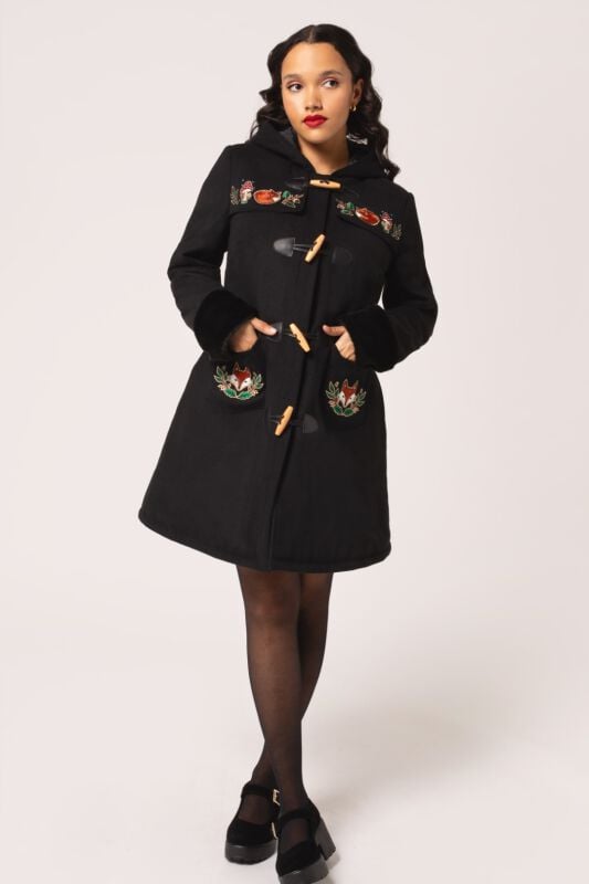 EMP "Basil Coat" Mantel schwarz von Hell Bunny