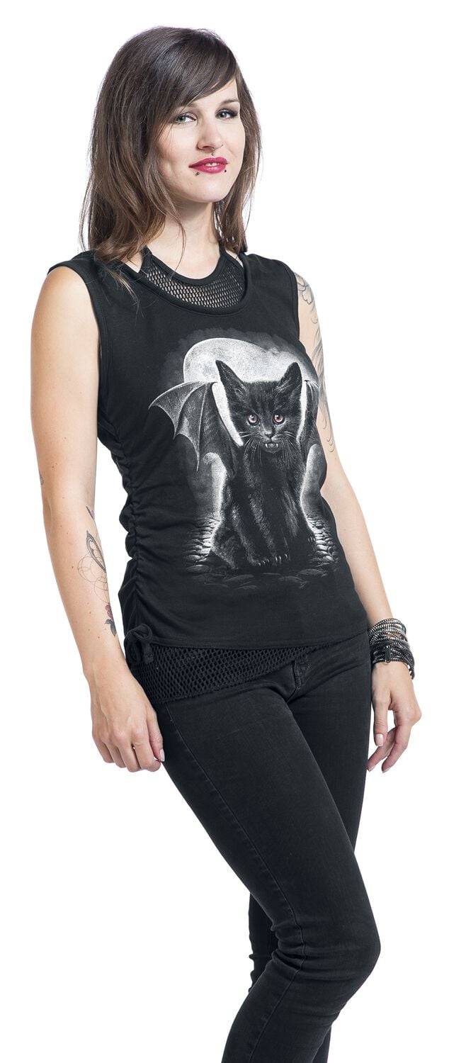 EMP "Bat Cat" Top Schwarz Von Spiral