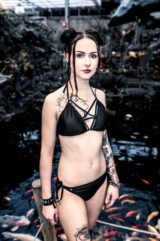 EMP Bikini-Oberteil Schwarz Von Gothicana By EMP