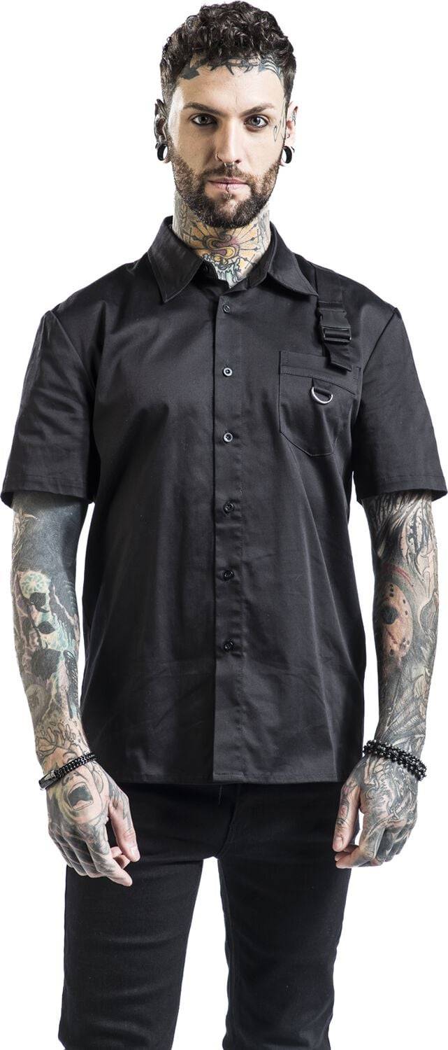EMP "Black Shirt" Kurzarmhemd Schwarz Von H&R London