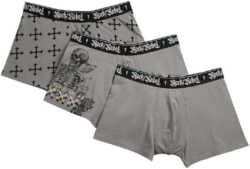 EMP Boxershort-Set grau von Rock Rebel by EMP