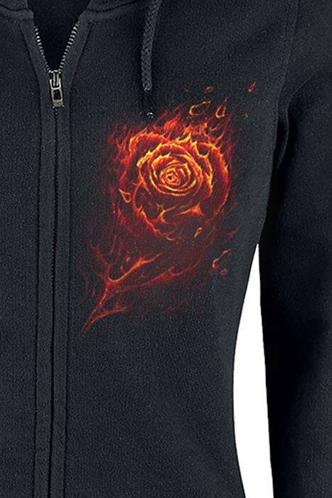 EMP "Burnt Rose" Kapuzenjacke Schwarz Von Spiral