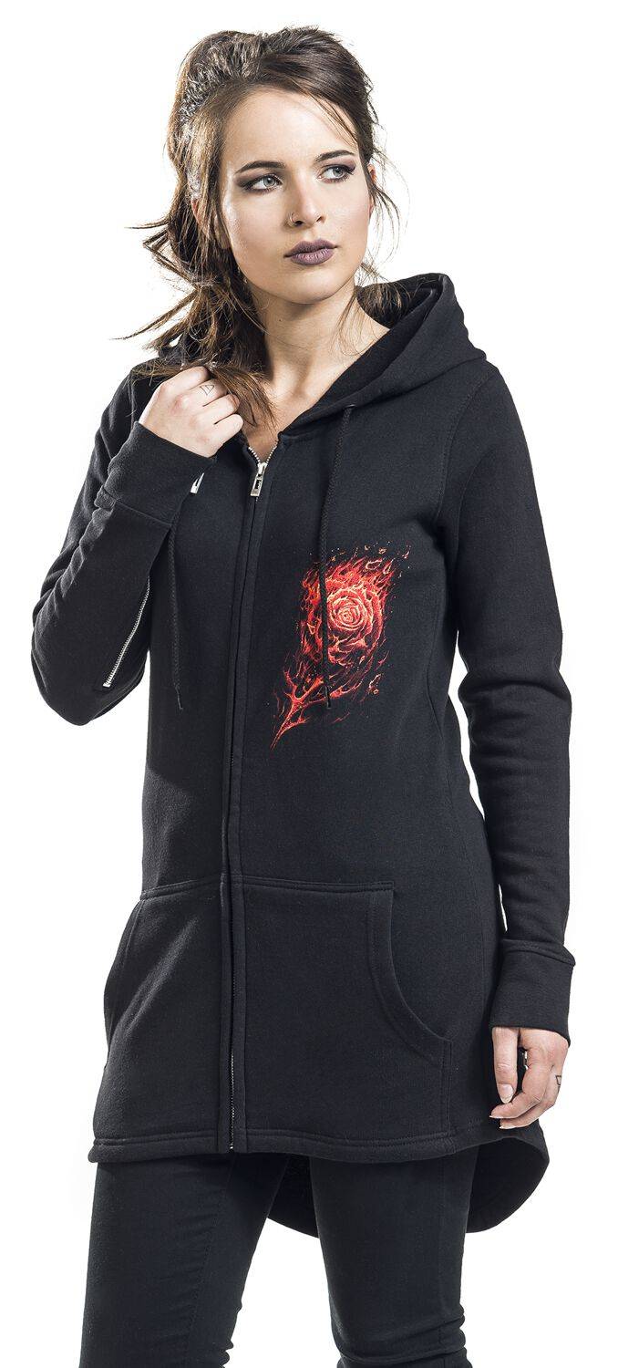 EMP "Burnt Rose" Kapuzenjacke Schwarz Von Spiral